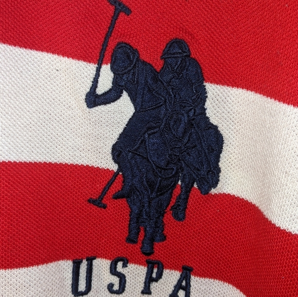 U.S POLO ASSN. Red and White striped shirt - Picture 4 of 4